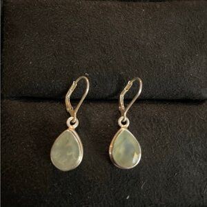 Sterling Silver Aventurine Teardrop Earrings